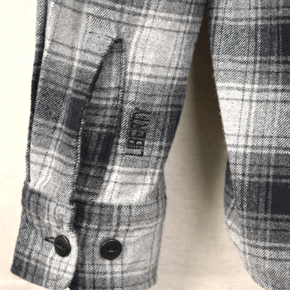 Men and Women's long sleeve hemp shirt plaid close up